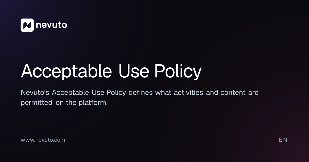 Acceptable Use Policy | Nevuto