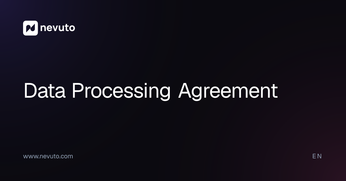 Data Processing Agreement | Nevuto